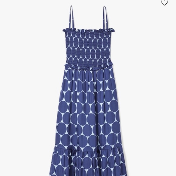 Joy Dot Silk Twill Smocked Dress - Picture 2 of 4